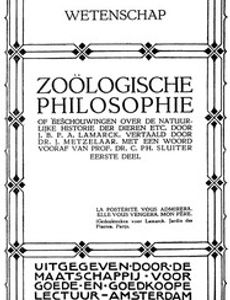 Zoölogische Philosophie Of beschouwingen over de Natuurlijke Historie der dieren etc.